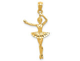 14K Yellow Gold Ballerina Charm Pendant (No Chain)